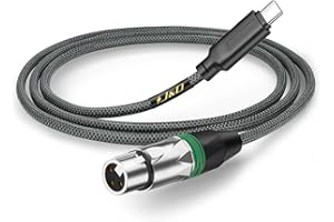 J&D USB C to XLR Microphone Audio Cable for Audio Recording, Dynamic Microphone, Braided USB C to XLR Female Microphone Cable Compatible for iPhone 15, 16 Series, 2 m