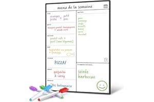 Smart Panda Calendrier Magnétique pour Frigo - Planifier Les Repas Familiaux, Listes De Courses ou Une Aide A L’étude - Tableau Aimanté - Hebdomadaire - en Français (A3)