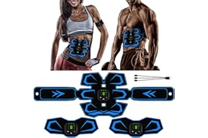 Jigerjs EMS Muscle Stimulator, 6 Modes & 19 Intensities ABS Trainer Muscle Stimulator Belt for Abdominal Arm Glute Trainer Safty Effective Quick Muscle Stimulator Machine, Suitable as Gifts