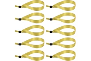 PATIKIL Disposable Cloth Wristbands for Events, 100 Pcs Adjustable Cloth Event Wristbands Colored Wrist Bands for Concert Club Parties, Gold Tone, 13.8"x0.6"