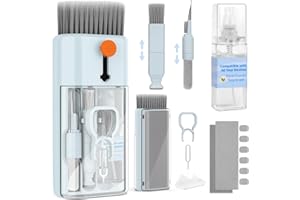 CleaniKu Tastatur Reinigungsset, 12 in 1 Laptop Reinigungsset, Tastatur Reiniger Reinigung, Screen Keyboard Cleaner mit Bürste, Tastaturreiniger für iPhone, Handy, MacBook, PC, Computer, Kamera, Blau