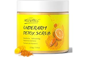 POP MODERN.C Gommage Détoxifiant les aisselles au curcuma et à Vitamine C, éliminateur de Taches Brunes sous les Aisselles, Déodorant pour Corps, Unifie le Teint, Gommage Exfoliant pour Corps pour Femmes et Hommes