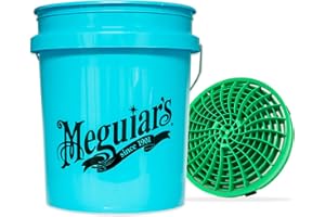 detailmate Meguiars - Set di lavaggio per auto, secchio blu da 5 galloni (19 l) con dettagli Guardz Dirt Lock, secchio verde per lavaggio a mano senza graffi