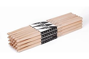 Vaisoeny Drum Sticks,2B Drumsticks for Adults,12 Pairs Classic Maple Wood Drumsticks for Kids, Professional Musical Instrument Percussion Accessories