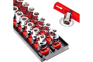 Ernst Manufacturing Socket Boss 2-Rail 1/2-tums uttag organisatör, 33 cm, röd (8494)