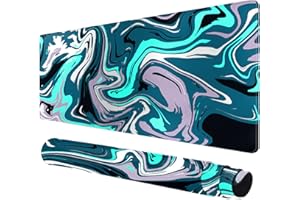 RCEGE Duża podkładka pod mysz na biurko, 80 x 40 cm, gamingowa podkładka pod mysz z antypoślizgową podstawą, zszyte krawędzie, mata na biurko pod klawiaturę i mysz