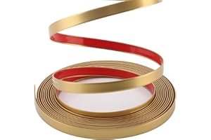Taaizau Matte Gold Peel and Stick Wall & Molding Trim, Flexible DIY Strip For Mirror, Floor, Cabinet, Ceiling, Tile Edge (5m x 1cm)