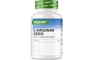 VIT4EVER L-Arginine - 365 capsules - 6000 mg de L-arginine pure par dose journalière - Fabriqué par fermentation végétale - Hautement dosé - Sans additifs - Vegan