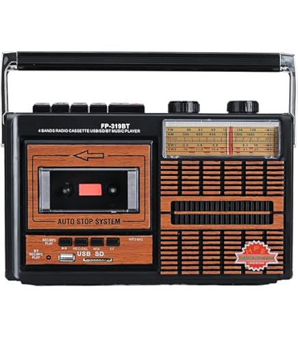 KNSTAR Boombox Retro Portable Cassette Player and Recorder