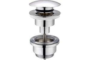 Cornat Push Up Impresión botón de válvula de desagüe 1 1/4 pulgadas para lavabo, cromo, t317421oh