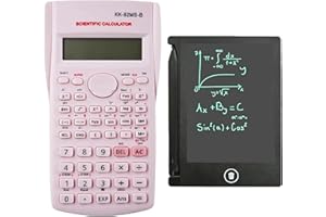PEIXIONG KK-82MS-B/KK-82MS-D Calculadora científica portátil de ingeniería con Bloc de Notas,con Tableta de Escritura borrable LCD de 4,4 Pulgadas, calculadora portátil Profesional para Oficina,Escuela (Rose)