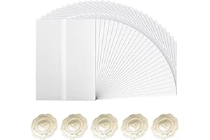 HAPPOW 50 PCS 7x5 Inch Vellum Jackets, Pre-Folded Translucent Vellum Paper Wraps for Wedding Invitations, Baby Shower, Birthday Cards, DIY Crafts, Photos, Postcards & Scrapbook (Includes Stickers)