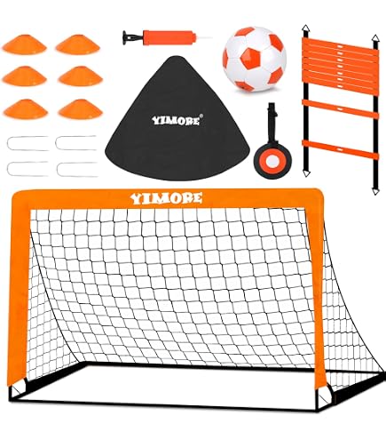 Porta Da Calcio Hy-Pro 6'x4' In PVC Resistente, Per Ragazzi. Ideale Per Il Giardino, Facile Da Montare Con Picchetti Di Ancoraggio.