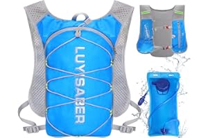 Neloheac Chaleco Hidratacion Trail Running Mujer Hombre, Mochila Hidratacion con Bolsa de Agua de 2L, Mochila MTB para Maratón Ciclismo Senderismo, Azul