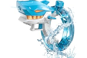 AIPINVIP Water Pistols for Kids 2024 Bracelet Wraparound Shark Cartoon Electric Water Gun Long Range Automatic Powerful Water Blaster for Summer Beach Pool Water Fighting Party Toys