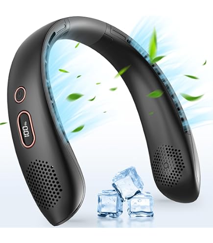 Ventilateur De Cou Portable TZPAUG - 5 Vitesses, Batterie Rechargeable, Silencieux Pour Bureau, Voyage Et Extérieur (Blanc)