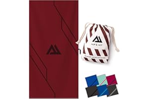 ALP & ACT Toalla de Microfibra para Deporte y Fitness - 100% reciclada – Extra COMPACTA y Absorbente – Ideal para Gimnasio, Yoga o Sauna – Toalla Deportivo de Secado rápido - Rojo, 180x90