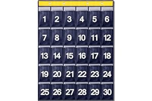 MUMISUTO Pochette Numérotée pour La Salle De Classe 30 Poches avec Support De Rangement Mural Suspendu Porte Numérique Organisateur, Rangement Pliable, Sac de Rangement avec 4 Crochets