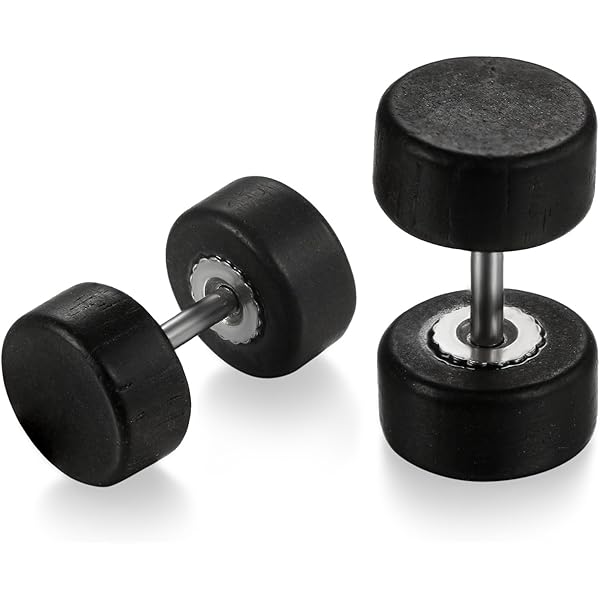 Flongo Houten oorstekers 12 mm knoop mannen vrouwen oorbellen hout stud stud stud steker piercing oorsieraad donkerbruin