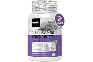 ANIMIGO Glucosamine for Dogs & Cats With Chondroitin (1075mg) - 180 Capsules - Hip & Joint Supplement for Dogs & Cats of All Ages - With Turmeric, Ginger, Vitamin C & Rosehip - Cats & Dogs Joint Care