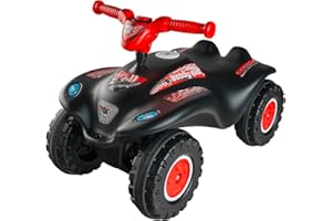 Big Bobby Car Quad Racing (czarno-czerwony) – samochód zjeżdżalniowy dla dzieci od 3 lat, z kierownicą, klaksonem i oponami offroadowymi, samochód dla dziewcząt i chłopców w wieku od 3 do 7 lat (maks.