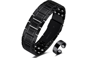 ‎JERACOL Jeracol Lymphdrainage Reines Magnetarmband Herren, Reduziert Schmerzen und Arthritis Titanstahl Magnet Armband Heilung Herren,verstellbares Armband und Schmuck-Geschenkbox Magnetarmband Energetix