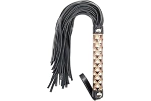 JOYIAL Soft Leather Harness Handle Whip Teaching Training Tool Costume Accessories,Horse Riding Crop for Outdoor Sport (primary color)