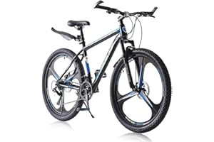 LSBIKE 24/26/27.5 Inch Mountain Bike 21 Speed Drivetrain Bike Mountain Bicycle for Adult 3/10 Spoke Wheels bicycle Men Dual Suspension Hardtail Bike Women Sport Cycling