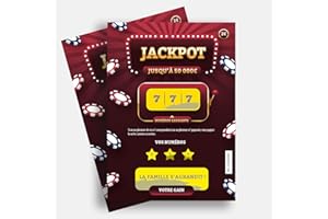 OLYMPE STORE Lot de 2 Carte à gratter Deluxe La famille s'agrandit - Annonce grossesse originale - Surprise naissance - idéal pour les parrains marraines (JACKPOT)