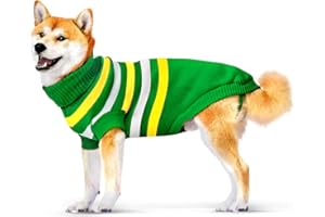 SPARDAR Dog Jumper Large, Winter Pet Sweater Classic Stripe Turtleneck Thick Warm Dog Clothes for Labrador, Doberman and Golden Retriever