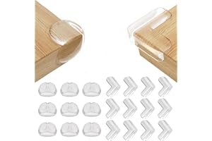 Avigers 21 Pièces Coin de Table Protection Bebe, Protection Meuble Bébé avec Forte Adhérence, Protège-Coins de Table, Pare-Chocs de Sécurité pour Bords Transparents 9 R et 12 L