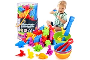 vvhippo Montessori Juguete Educativo, Juguetes para Niños Contar 48 Piezas Juego de Combinación de Contar matemáticas Montessori con Cuenco, Pinzas, Juguete para niños de 3 4 5 años (ZJWJ-KONGL)