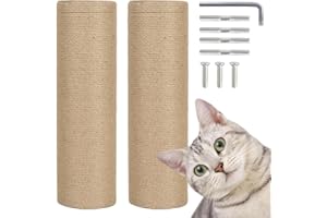 Pinkgarden Lot de 2 arbres à chat de rechange en sisal - 40 cm d'épaisseur - M8 - Pièces de rechange pour la rénovation - Blanc - Vis incluses (naturel)