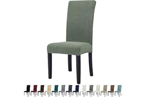 YSTELLAA Coprisedie Con Schienale 6 Pezzi, CopriSedie Da Cucina, Fodere Per Sedie Elasticizzato Universali, Fodere Sedie Antigraffio, Lavabile Estraibile, Per Soggiorno, Sala Da Pranzo, Verde Chiaro