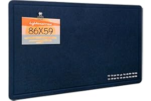 LIGHTOMORROW Pinnwand, 86 x 59 Zentimeter Filzbrett - dekorative Pinnwand, Korkbrett-Alternative für die Wand, faltbares Bilderbrett mit selbstklebendem Vision Board Gebetsbrett und 20 Pinnadeln - Dunkelblau