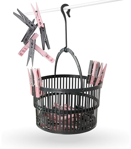 PP Kunststoff Klammerkorb Wäscheklammer-Set Mit Korb | 40 Klammern