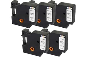 PRESTIGE CARTRIDGE 5x Nastro per Etichette compatibile per Dymo D1 40913 S0720680 Nero su Bianco 9mm x 7m per DYMO LabelManager 160 210D 220P 260P 280 360D 420P 500TS PnP MobileLabeler LabelPoint LabelWriter 450 Duo