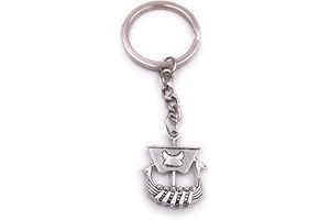 H-Customs Ciondolo Portachiavi Barca Barca vichinga in Metallo Argentato