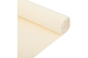 TELOOCO Tissu à Broder en Lin Naturel Tissu Mousseline pur Coton 160×50 cm Naturel Broderie Tissu Mousseline de Coton Tissu pur Coton de Couleur pour Couture de Vêtements et Fabrication Artisanale