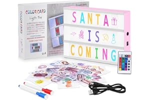 HOTUT Boite Lumineuse Message, 16 Couleurs LED Light Box Set avec 105 Lettres et 110 Emojis, Télécommande Boîte Lumineuse LED Alimenté par USB et Batterie, pour Mariage Anniversaire Fête Décoration