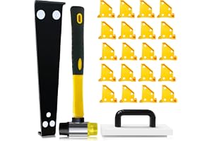 Zozen laminatgolvverktyg, golvbeläggningssats, vinylgolvbeläggningsverktyg – knackblock med handtag, 2 i 1 avståndshållare, tung plikt dragbar, förstärkt dubbelfaced Mallet