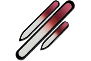 Mont Bleu Set bestehend aus 3 Farbige Glasnagelfeilen in Tasche aus schwarzem Samt - echtes gehärtetes Glas - Kristall Glasnagelfeile