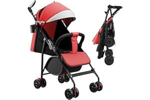 OHMG Passeggino Leggero e Compatto,Passeggini compatti Confortevole,Passeggino Sport Per Bambin,Pieghevole,25kg,Chiusura una Mano,UPF 50+,Zanzariere,Cinture di sicurezza a 5 punti