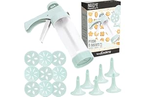SCRAPCOOKING Presse à Biscuits Need’it - Kit Machine avec 22 Disques Emporte-Pièces - Set Accessoires Pâtisserie Décoration Cookie Gâteaux Secs
