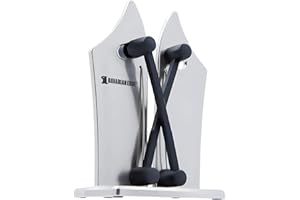 Bavarian Edge - Messerschärfer – Profi Messerschleifer für alle Klingen - Messer schärfen zum Durchziehen mit X-Cross-Technologie - manueller Messerschärfer & Rollschleifer - einfach Messer schärfen