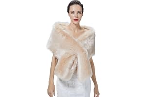 BEAUTELICATE Chal Invierno Mujer Estola de Pelo Fiesta Abrigo para Boda Nupcial