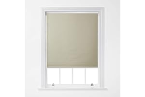 A.Unique Home Trimmable Blackout Roller Window Blind in a Variety of Colours and Sizes - 6FT - Taupe - 180cm (W) x 170cm (L) | 70.8" (W) x 66.9" (L)
