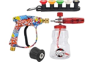 BEAR FORCE Pistolet pulvérisateur M22 ID14MM et connecteur rapide 6,35 mm - Lance à mousse neige pour nettoyeur haute pression Karcher K1-K7