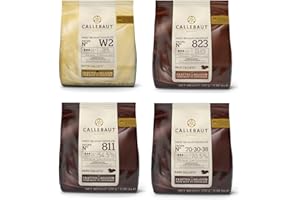 Callebaut 4 x 400g Bundle - Finest Belgian Dark, Milk & White Chocolate Couverture (Callets)