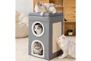 FURRYPAWS Casa para Gatos – Cueva para Gatos Interior, Cama Suave y Acogedora, Casita para Gatos, Camita para Gatos, Ideal para Descanso